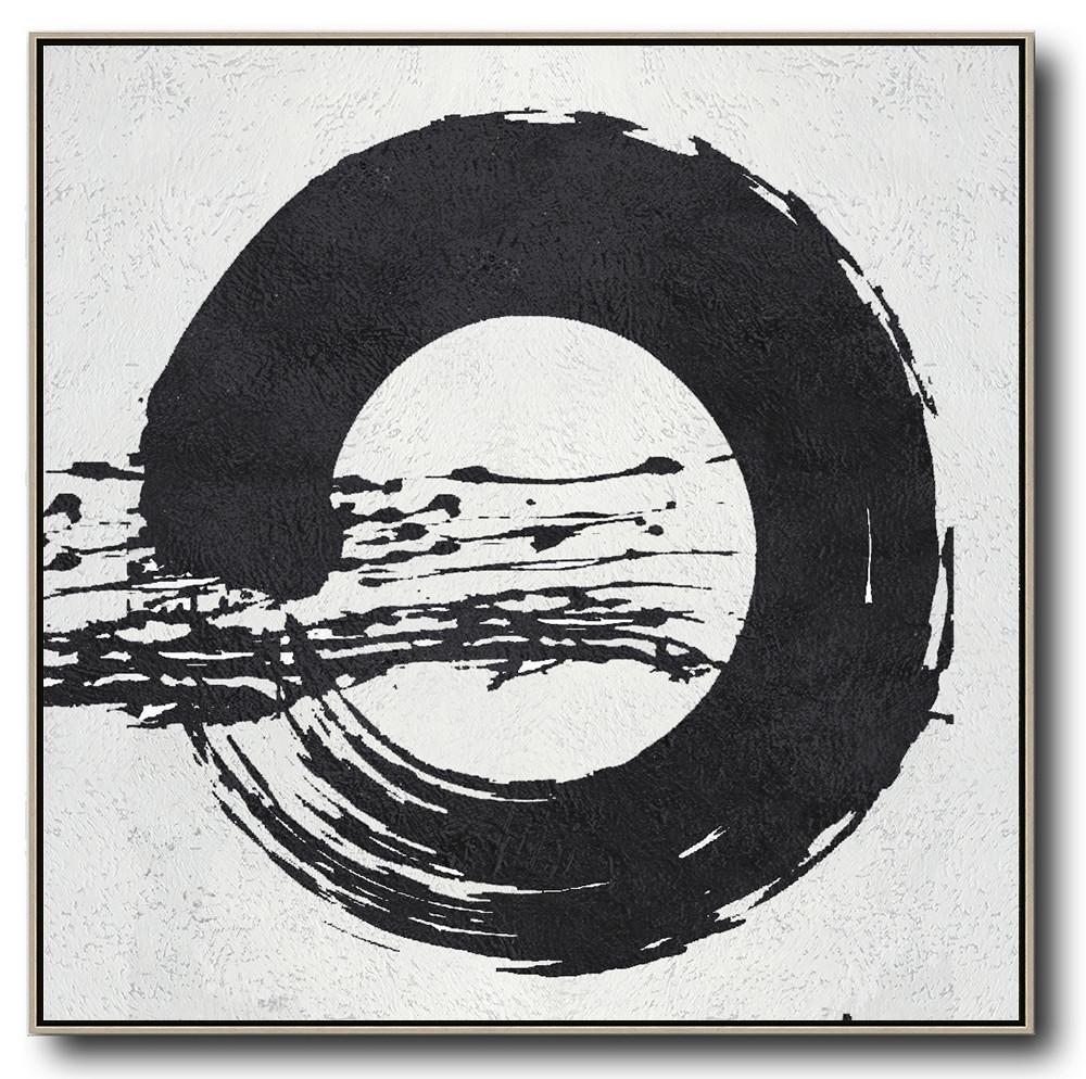 Minimal Black and White Painting #MN102A - Click Image to Close